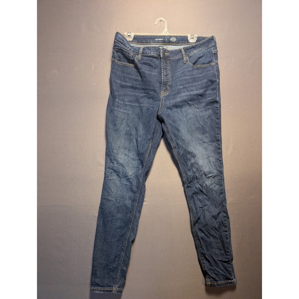 Old Navy High Rise Rockstar Super Skinny Secret Smooth Pockets Jeans Womens 14